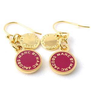 MARC BY MARC JACOBS（マークバイマークジェイコブス） M0003557-607 GARNET Classic Marc Enamel Discs Earrings クラシックマーク エナメル ロゴ ディスク ピアス