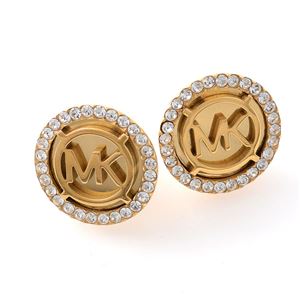 Michael Kors（マイケルコース） MICHAEL KORS パヴェ ロゴ ディスク ピアス Monogram Pave Logo Gold-Tone Stud Earrings MKJ2941710 ピアス