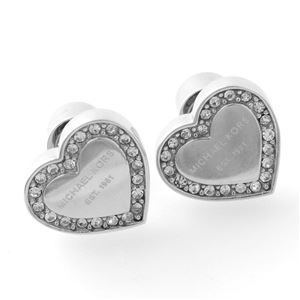 Michael Kors（マイケルコース） MICHAEL KORS パヴェ ハート スタッド ピアス Pave Silver-Tone Heart Stud Earrings MKJ3966040 ピアス