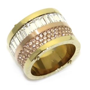 Michael Kors（マイケルコース） Pave Two-Tone Barrel Ring パヴェ バレルリング サイズ7 （日本サイズ14号） MKJ1907931／7