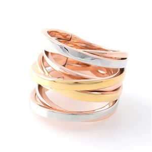 Michael Kors マイケルコース Michael Kors トリコロールカラー スパイラル クリスクロス リング 指輪 サイズ6 日本サイズ10号 Tri Colour Multi Stack Ring Mkj 6 リング 女性プレゼント専門店 プレナス