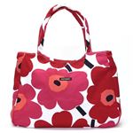 marimekko（マリメッコ） PAPAVER PIENI UNIKKO 42631 1 33152 white／red ウニッコ柄 コットンキャンバス ショルダー・トートバッグ