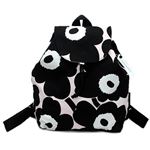 marimekko（マリメッコ） ERIKA UNIKKO 40967 291 powder／black／off-white ウニッコ柄 コットンキャンバス リュックサック バックパック ショルダーバッグ