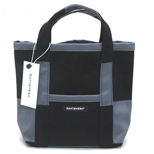 marimekko（マリメッコ） MINI PERUSKASSI GALLERIA 42678 990 black／grey バイカラー配色 コットンキャンバス ミニ トートバッグ