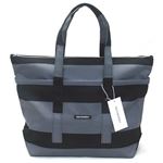 marimekko（マリメッコ） UUSI MINI MATKURI GALLERIA 42679 990 black／grey ボーダー柄 コットンキャンバス ショルダー・トートバッグ