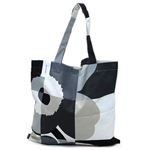 marimekko（マリメッコ） RUUTU-UNIKKO BAG 67302 990 black／grey ウニッコ柄×チェック ファブリック トートバッグ エコバッグ