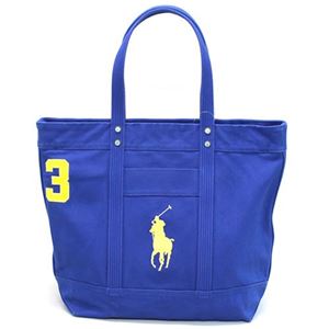 Polo Ralph Lauren（ポロラルフローレン） BIG PONY TOTE 405532853002 RUGBY ROYAL ファスナー付 キャンバス トートバッグ - 拡大画像