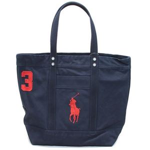 Polo Ralph Lauren（ポロラルフローレン） BIG PONY TOTE 4.05533E+11 AVIATOR NAVY ファスナー付 キャンバス トートバッグ