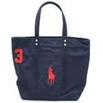 Polo Ralph Lauren（ポロラルフローレン） BIG PONY TOTE 4.05533E+11 AVIATOR NAVY ファスナー付 キャンバス トートバッグ