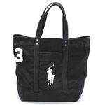 Polo Ralph Lauren（ポロラルフローレン） BIG PONY TOTE 4.05533E+11 POLO BLACK ファスナー付 キャンバス トートバッグ