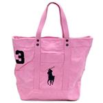 Polo Ralph Lauren（ポロラルフローレン） BIG PONY TOTE 4.05533E+11 PERFECTLY PINK W／ NAVY PP ファスナー付 キャンバス トートバッグ