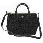 TORY BURCH（トリーバーチ） ROBINSON PATCHWORK DOUBLE ZIP TOTE ロビンソン ダイヤカット・パッチワーク 2WAY ショルダー・トートバッグ ブラック ≪2013AW≫ 31139784 9 BLACK