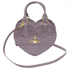 Vivienne Westwood（ヴィヴィアンウエストウッド） クロコ型押し ハート型 2WAY ショルダー・ハンドバッグ NEW CHANCERY 6320 L41 LAVANDA