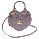 Vivienne Westwood（ヴィヴィアンウエストウッド） クロコ型押し ハート型 2WAY ショルダー・ハンドバッグ NEW CHANCERY 6320 L41 LAVANDA