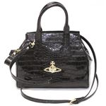 Vivienne Westwood（ヴィヴィアンウエストウッド） クロコ型押し 2WAY ショルダー・ハンドバッグ NEW CHANCERY 6454 137 BALCK