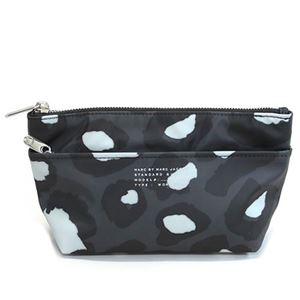 MARC BY MARC JACOBS（マークバイマークジェイコブス） M0007348 38 Gunmetal Multi Coated Printed Canvas Perfect Pouch レオパードプリント ビニールコーティングキャンバス コスメポーチ ≪2015AW≫ - 拡大画像