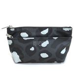 MARC BY MARC JACOBS（マークバイマークジェイコブス） M0007348 38 Gunmetal Multi Coated Printed Canvas Perfect Pouch レオパードプリント ビニールコーティングキャンバス コスメポーチ ≪2015AW≫