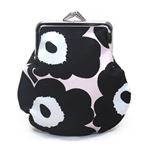 marimekko（マリメッコ） PIENI KUKKARO MINI UNIKKO 20310 291 powder／black／off-white ミニウニッコ柄 がま口 コットンパース ミニ・ポーチ 小物入れ