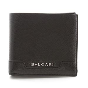 Bvlgari（ブルガリ） URBAN アーバン 小銭入れ付 二つ折り財布 カーフ ブラック 33403 GRAIN／BLK