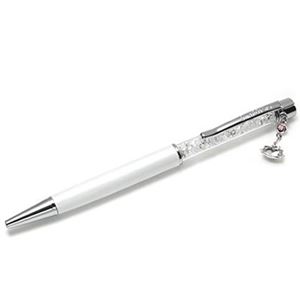 Swarovski（スワロフスキー） ☆160粒のクリスタルの輝き☆Hello Kitty Crystalline Ballpoint Pen ハローキティチャーム付 クリスタル・ボールペン White Pearl 5064392