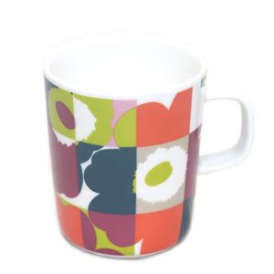 marimekko（マリメッコ） 67304 536 blue／red／lime RUUTU-UNIKKO MUG ウニッコ柄×チェック マグカップ 250ml