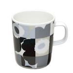 marimekko（マリメッコ） 67304 990 black／grey RUUTU-UNIKKO MUG ウニッコ柄×チェック マグカップ 250ml