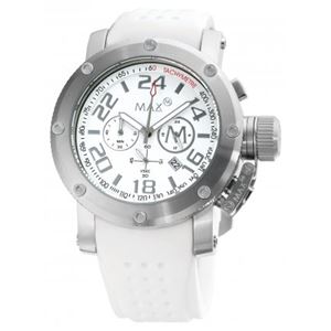 MAX XL WATCHES（マックス） 腕時計 MAX468 42mm Face シルバー ホワイト クロノグラフ ウォッチ 国内正規商品