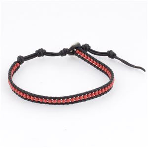 CHAN LUU（チャンルー） BSM-1281 RED／N BLK メンズ 1ラップ レッド セミプレシャスストーン