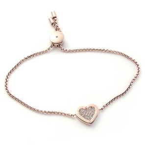 Michael Kors（マイケルコース） MKJ4142791 Pave Rose Gold-Tone Heart Charm Bracelet パヴェ ハートチャーム ブレスレット