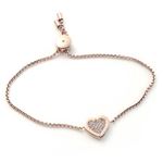 Michael Kors（マイケルコース） MKJ4142791 Pave Rose Gold-Tone Heart Charm Bracelet パヴェ ハートチャーム ブレスレット