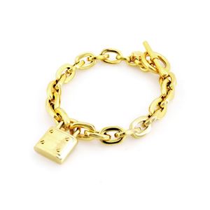 Michael Kors（マイケルコース） MKJ3311710 Gold-Tone Logo Chain-Link Padlock Bracelet パドロック チェーン リンク ブレスレット