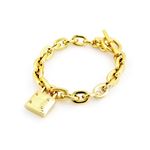 Michael Kors（マイケルコース） MKJ3311710 Gold-Tone Logo Chain-Link Padlock Bracelet パドロック チェーン リンク ブレスレット