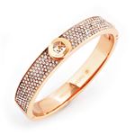 Michael Kors（マイケルコース） MKJ4000791 Pave Rose Gold-Tone Heritage Fulton Logo Bangle Bracelet パヴェ MKロゴ バングル ブレスレット