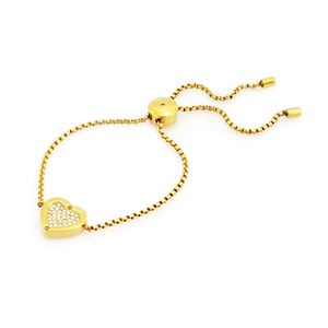 Michael Kors（マイケルコース） MKJ4140710 Pave Gold-Tone Heart Charm Slider Bracelet パヴェ ハートチャーム スライダー ブレスレット