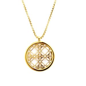 Michael Kors（マイケルコース） MKJ4284710 Pave Gold-Tone Heritage Open Monogram Pendant Necklace パヴェ オープン モノグラム ペンダント ネックレス