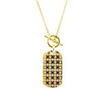 Michael Kors（マイケルコース） MKJ4286710 Pave Gold-Tone Heritage Monogram Dog Tag Pendant Necklace パヴェ モノグラム ドッグタグ ペンダント ネックレス