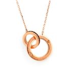 Michael Kors（マイケルコース） MKJ4680791 Pave Rose Gold-Tone Interlocking Circle Pendant Necklace パヴェ インターロッキング サークル ネックレス ペンダント