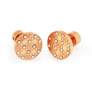 Michael Kors（マイケルコース） MKJ4277791 Pave Rose Gold-Tone Heritage Etched Monogram Stud Earrings パヴェ モノグラム スタッド ピアス