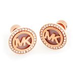 Michael Kors（マイケルコース） MKJ4341791 Pave Rose Gold-Tone and Blush Rose Fulton Logo Stud Earrings パヴェ MKロゴ スタッド ピアス