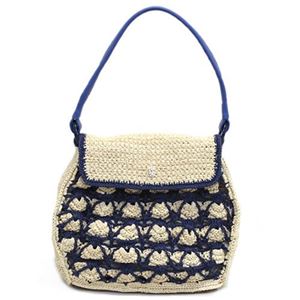 Helen Kaminski（ヘレンカミンスキー） ヴェーデス 手編み・ラフィア×レザー かごバッグ ショルダーハンドバッグ ≪2014SS≫ Verdes／Natural／Subaqua／Cyan