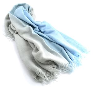 CHAN LUU（チャンルー） BRH-SC-254 Powder Blue／Mirage Grey カシミア＆シルクスカーフ マフラー 大判ストール グラデーションカラー