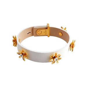 KATE SPADE（ケイトスペード） WBRUB812-100 White ビジュー×デイジー レザーブレスレット Dazzling Daisies Leather Bracelet