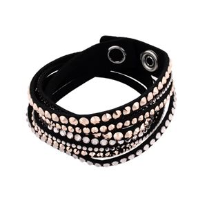 Swarovski（スワロフスキー） 5089699 Slake Deluxe Black ダブルラップ 2重巻タイプ（8連） ローズゴールド クリスタル ブレスレット