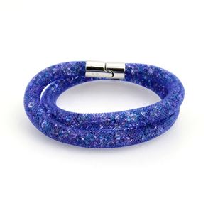 Swarovski（スワロフスキー） 5189759 Stardust Blue Double スターダスト ダブルラップ 2重巻タイプ ブルークリスタル ブレスレット Mサイズ