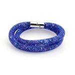 Swarovski（スワロフスキー） 5189759 Stardust Blue Double スターダスト ダブルラップ 2重巻タイプ ブルークリスタル ブレスレット Mサイズ
