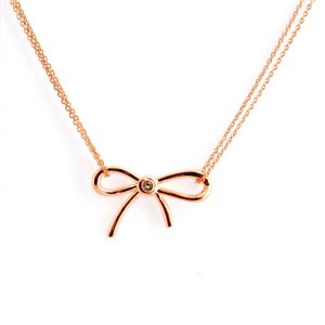 KATE SPADE（ケイトスペード） WBRUB806-704 Clear/Rose Gold ビジュー×リボン ネックレス/ペンダント Dainty Sparklers Bow Pendant