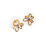 KATE SPADE（ケイトスペード） WBRUB609-100 White ビジュー×パンジー スタッド ミニ ピアス Pansy Blossoms Mini Studs