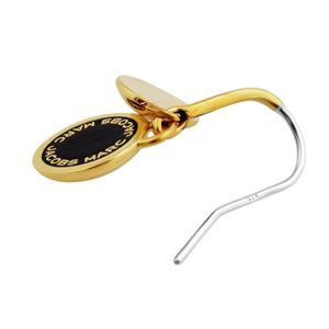 MARC JACOBS(マークジェイコブス) M0008541-062 Black/Oro Enamel Logo Disc Earrings ロゴ ディスク エナメル ピアス