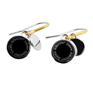 MARC JACOBS(マークジェイコブス) M0008541-068 Black/Argento Enamel Logo Disc Earrings ロゴ ディスク エナメル ピアス