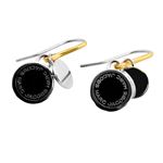 MARC JACOBS（マークジェイコブス） M0008541-068 Black/Argento Enamel Logo Disc Earrings ロゴ ディスク エナメル ピアス